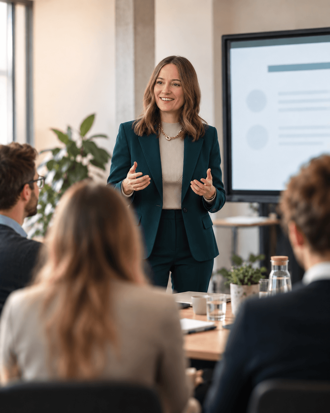 Anne bei einem Workshop mit Teilnehmenden