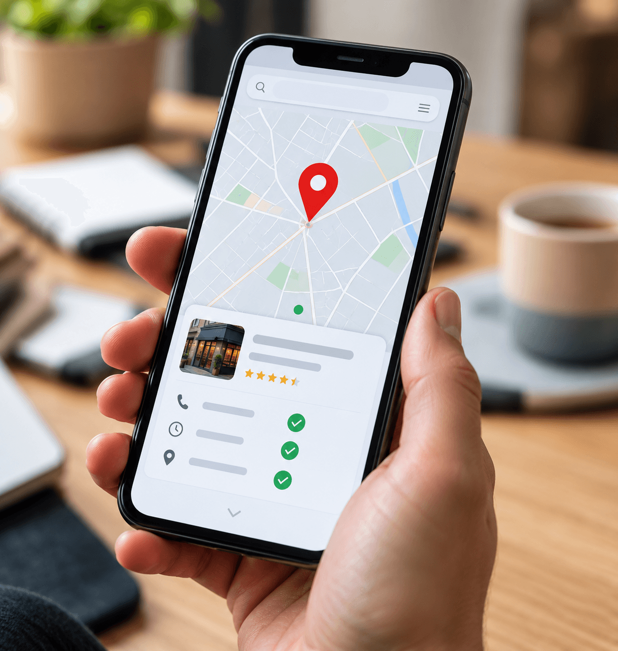 Smartphone mit lokaler Kartensuche
