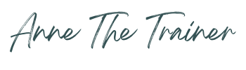 Logo with a hand-written lettering Anne The Trainer